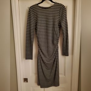 Ann Taylor | Dress | Gray with White Stripes | Size S